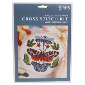 RHS Cross Stitch Kit Garden Tiger Moth Large